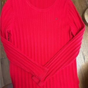 Tommy Hilfiger Red Cable Knit Sweater